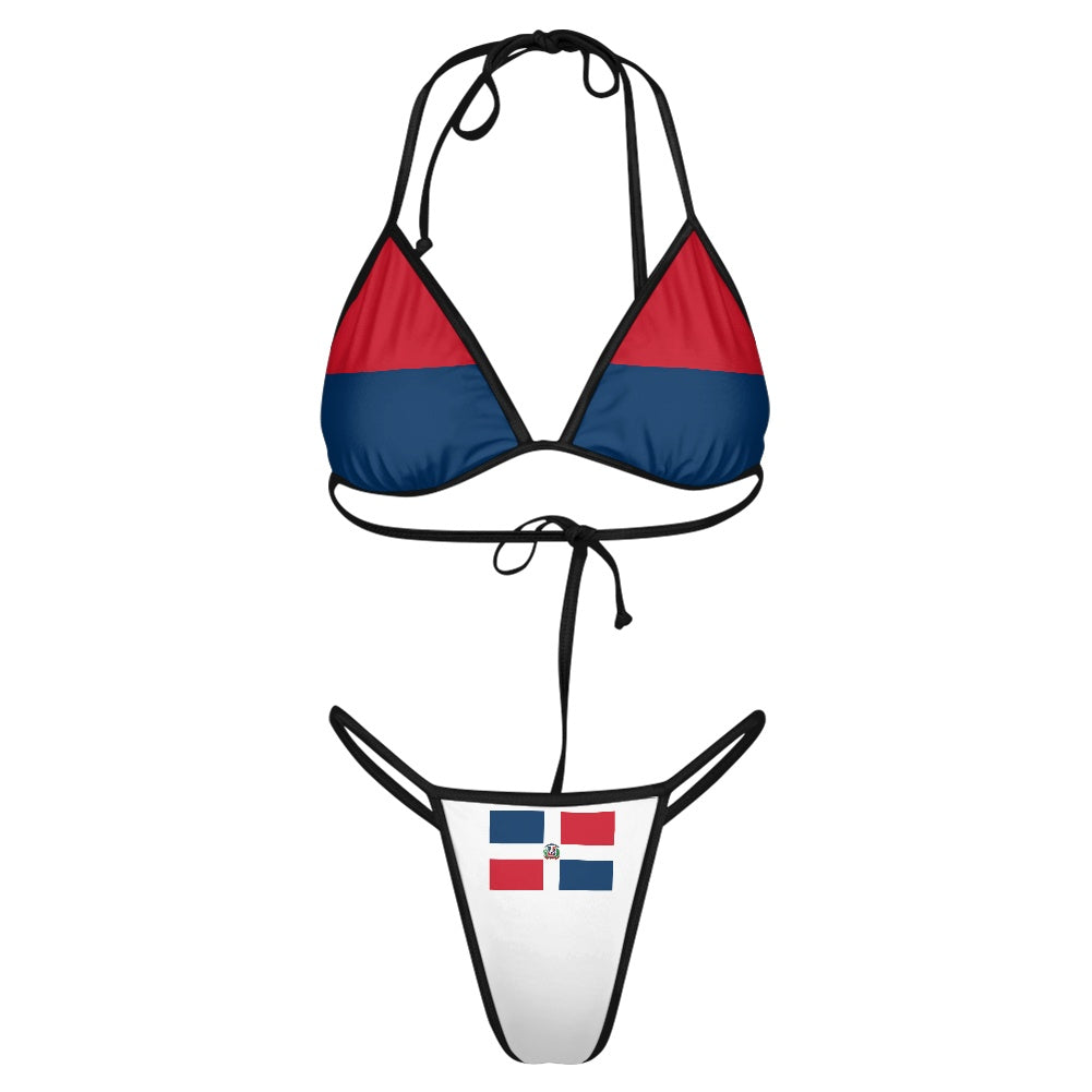 [Bikini Brand] patriotic bikini in red, blue, and white design.