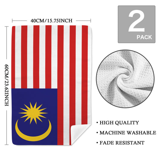 Malaysia Flag Inspired Kitchen Towel 40X60cm (Pack of 2) | Printed In the USA