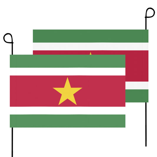 Two Suriname flags displayed, featuring Luv My Flag brand.