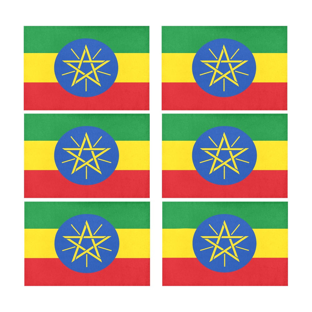 Ethiopia Flag Placemats 12" x 18" (Set of 6)