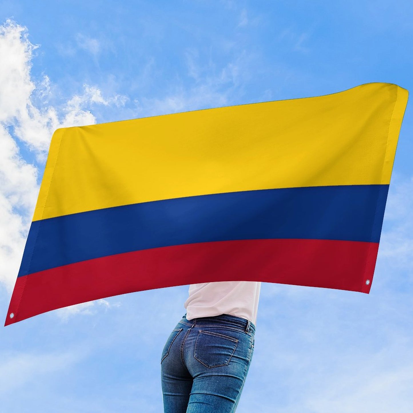 Colombia Flag Inspired Wall Mount Flag with Four Grommets (35x59 in)