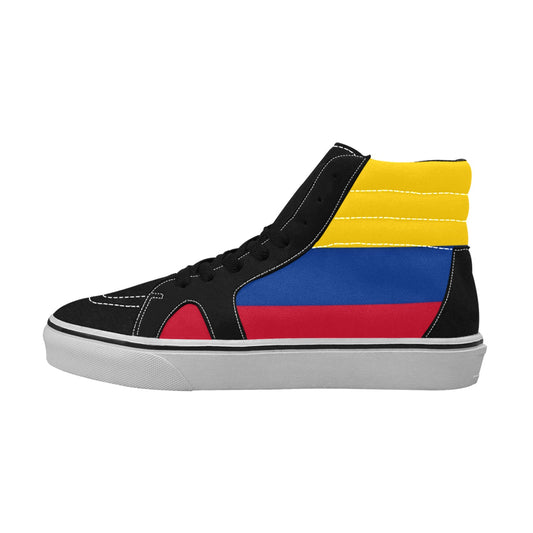 Colombia Flag Inspired Women's High Top Canvas Shoes