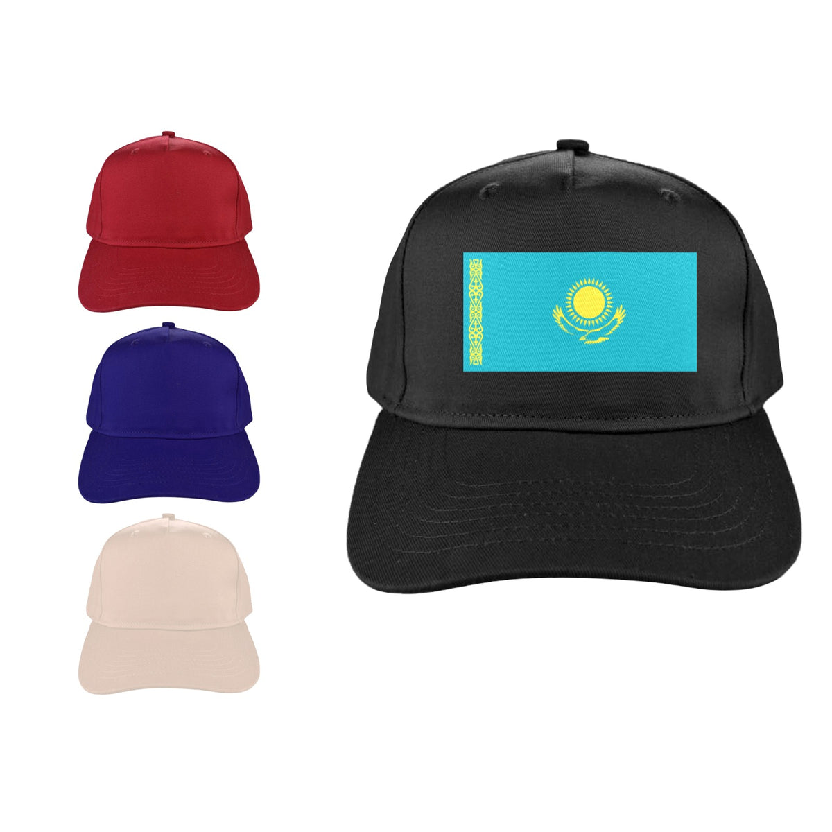 Kazakhstan Flag Inspired Baseball Cap | Printed in the  USA