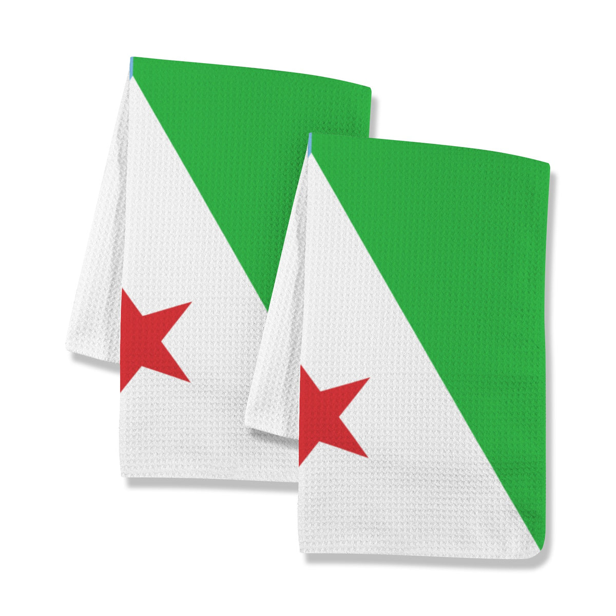 Djibouti Flag Inspired Kitchen Towel 40X60cm (Pack of 2) | Printed In the USA