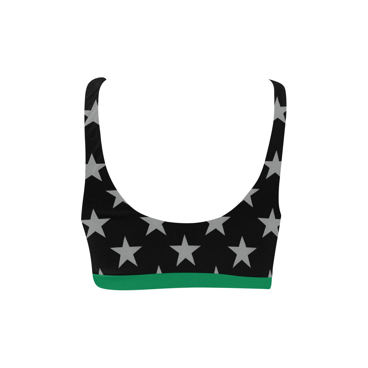 Thin Green Line Flag Inspired Sport Bikini Top