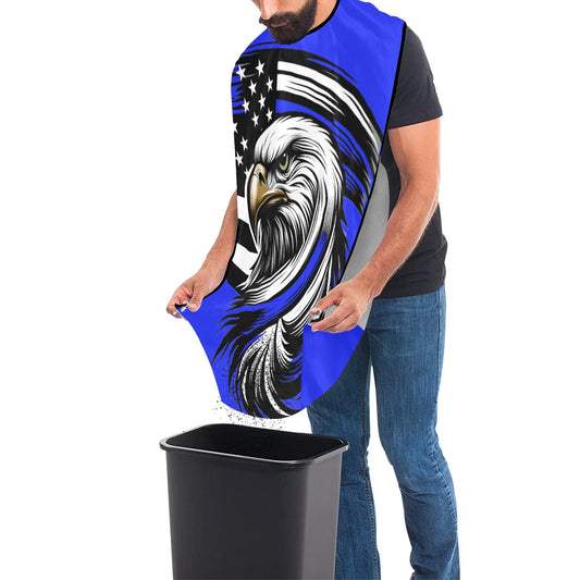 Thin Blue Line Flag Eagle Beard Bib Apron for Men Shaving & Trimming