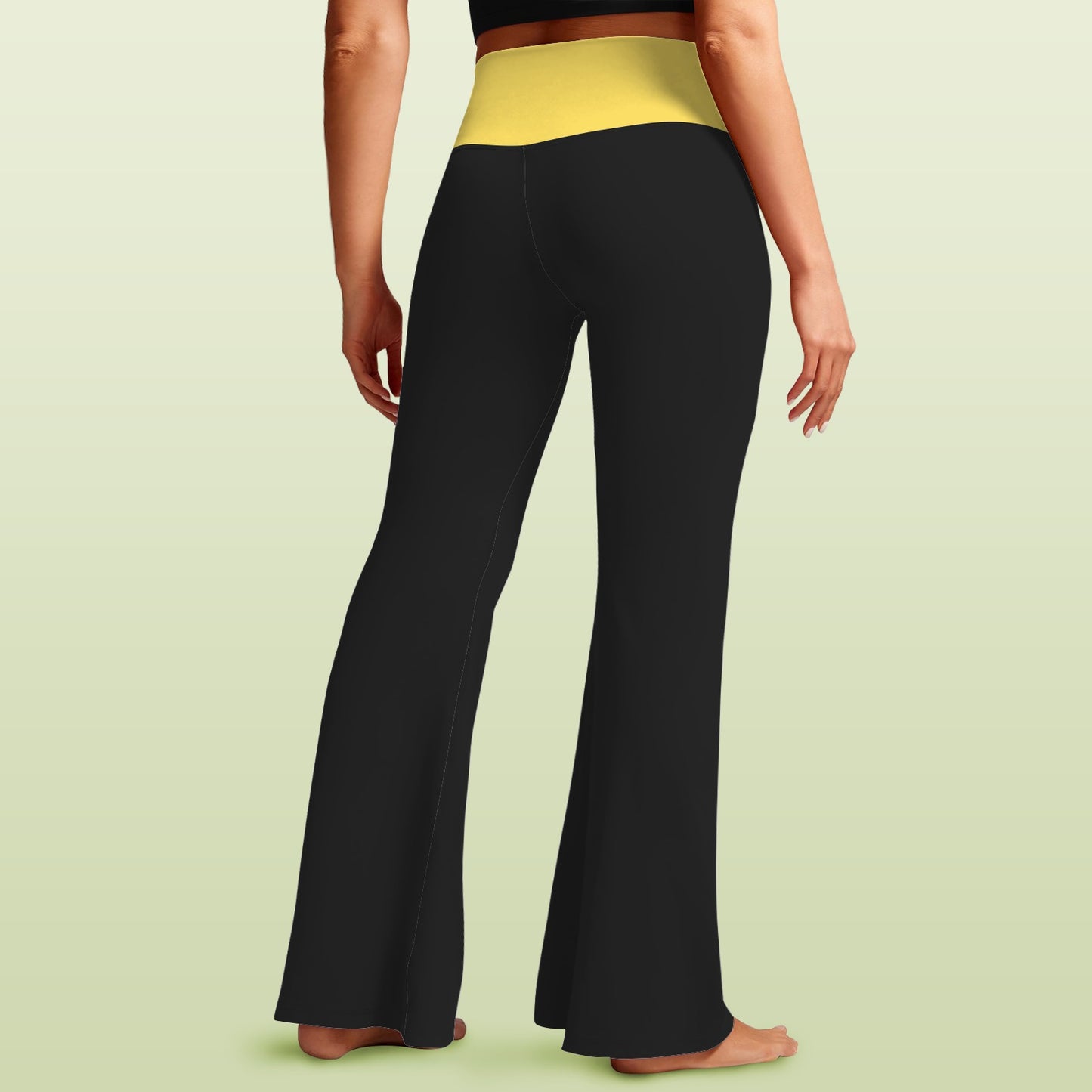 Thin Gold Line Flag Inspired Women's V-Crossover High Waisted Flare Leggings
