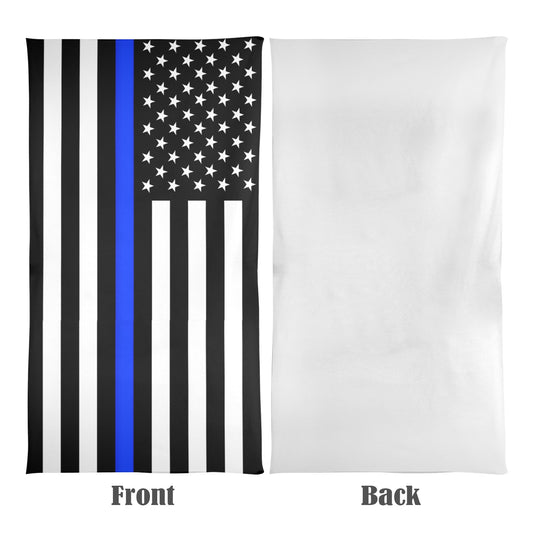 Thin Blue Line Flag Beach Towel 31"x71" (Made in USA)