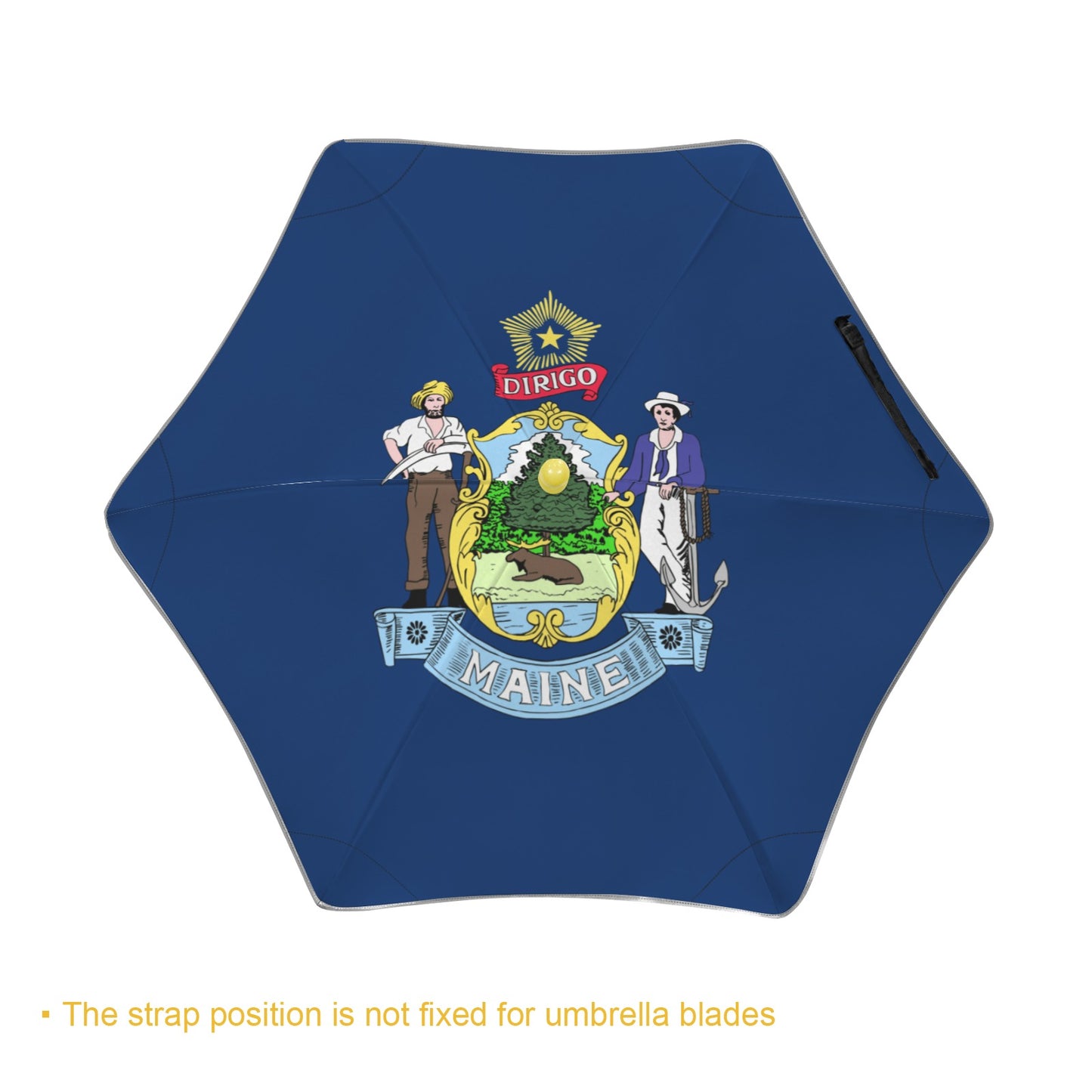 Maine Flag Inspired Kids Safe Round Corner Umbrella