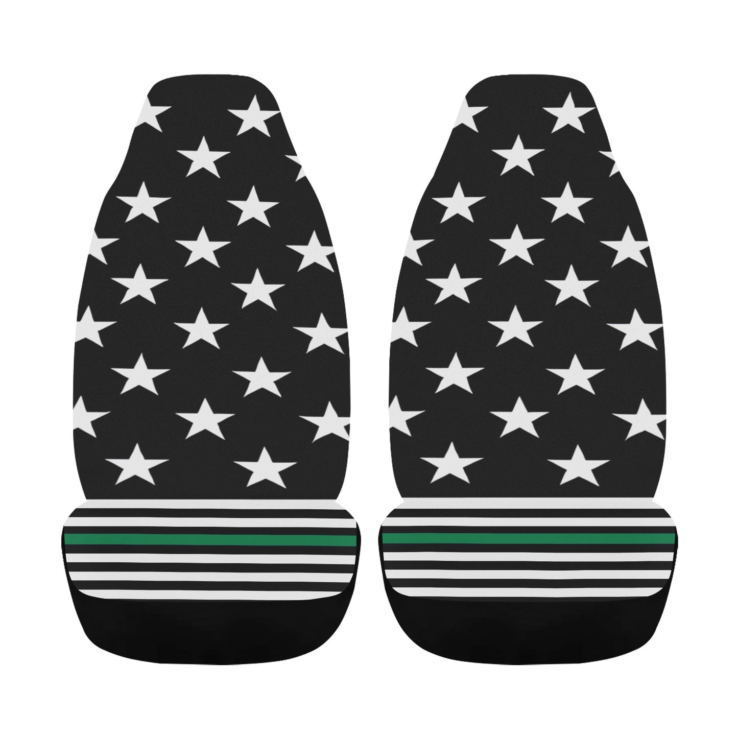 Thin Green Line Flag Car Seat Cover Airbag Compatible(Set of 2)
