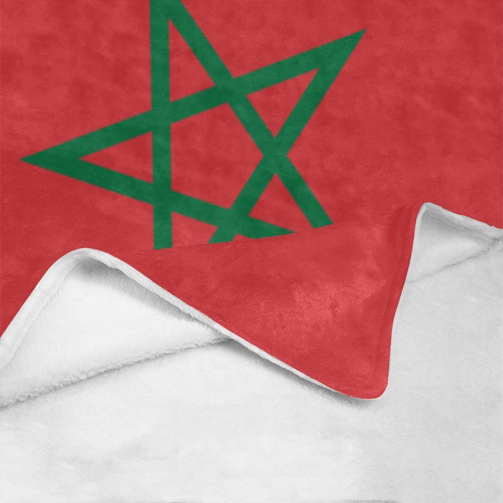 Red Luv My Flag blanket featuring a green pentagram design.