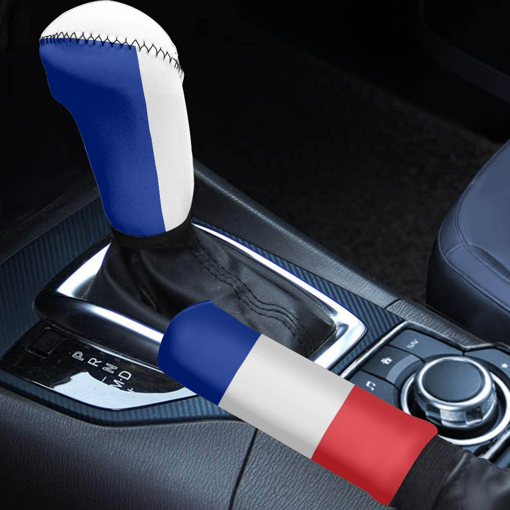 France Flag Inspired Gear Lever Cover+Hand Brake Cover
