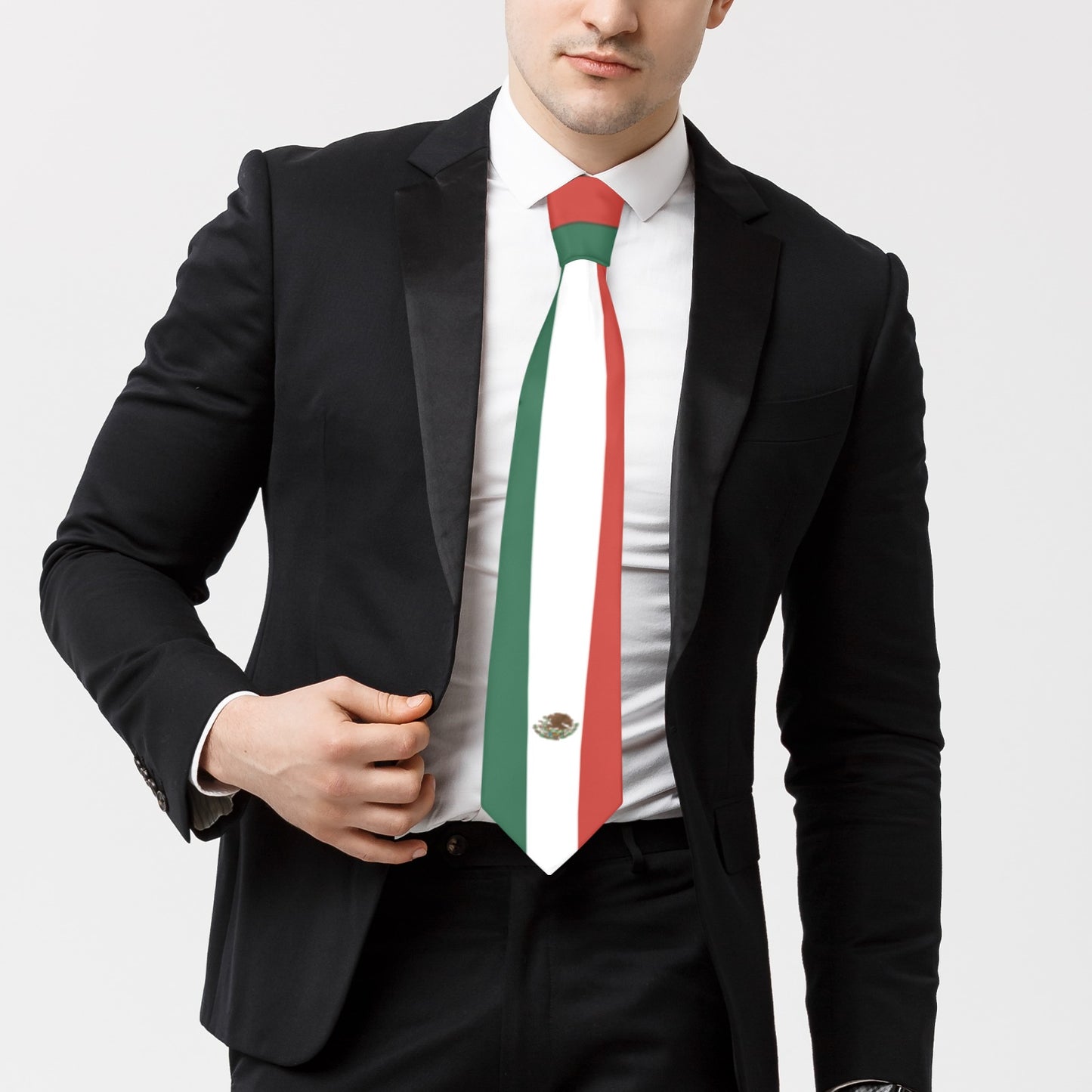 Mexico Flag Inspired Classic Necktie (Two Sides)