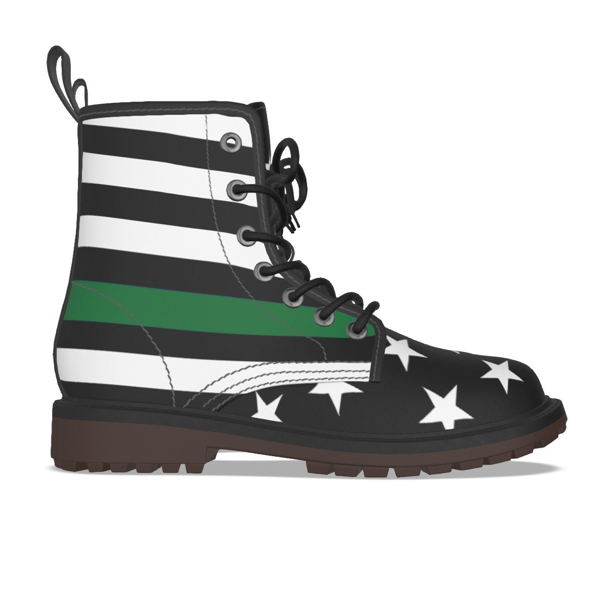 Thin Green Line Flag Inspired Women's Derby Laced Boots