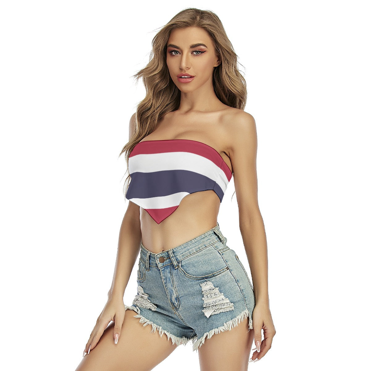 Thailand Flag Inspired Women’s Triangle Tube Top