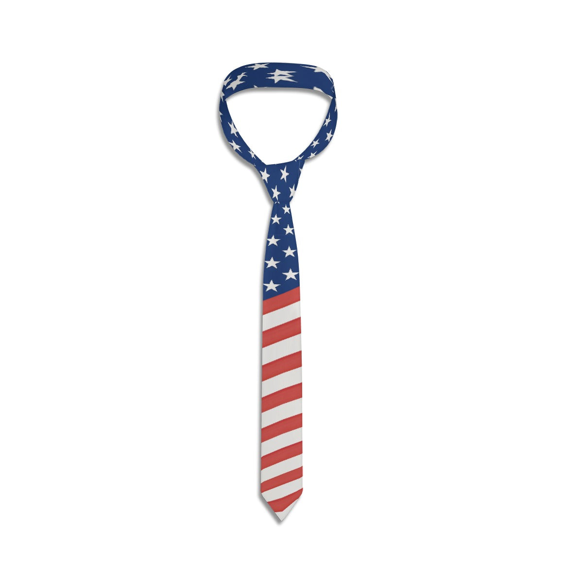 Patriotic tie with stars, stripes, by [Brand].