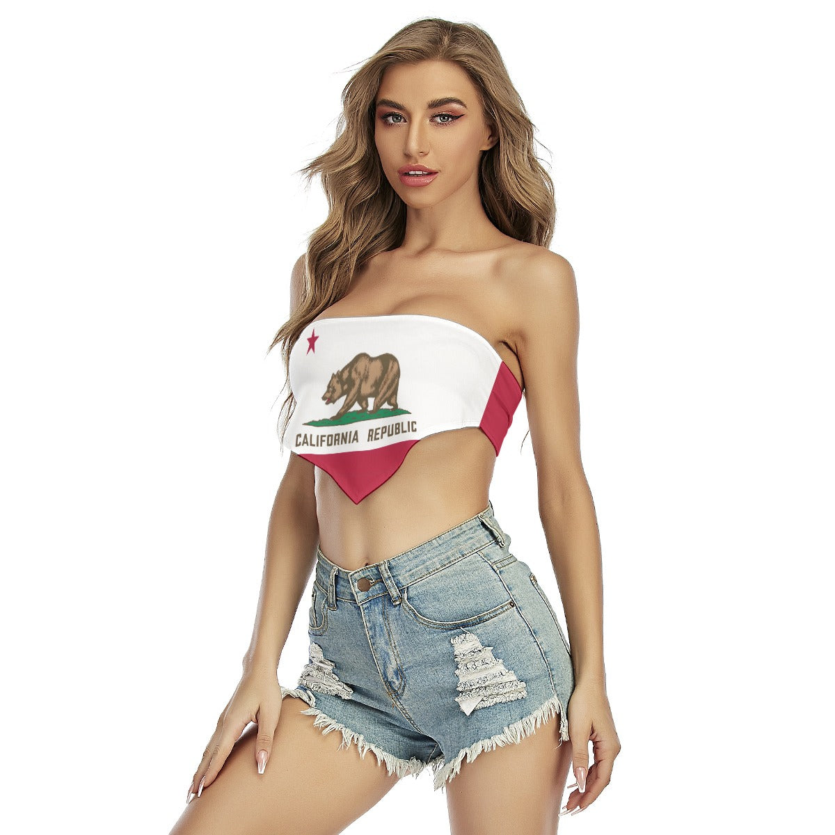 California Flag Inspired Women’s Triangle Tube Top