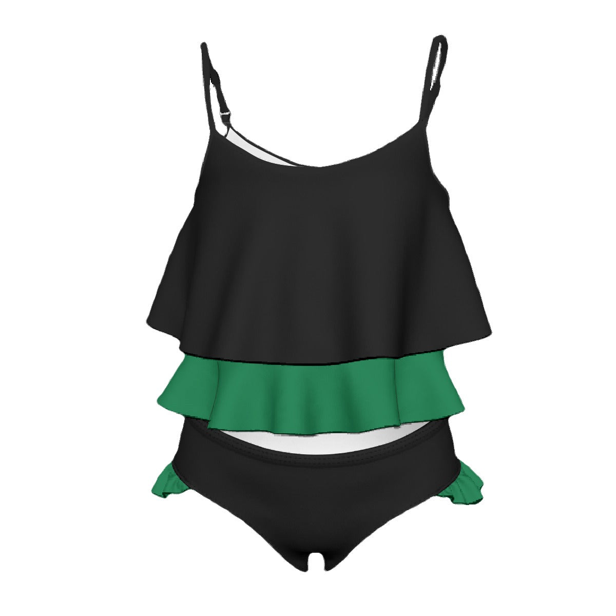 Thin Green Line Flag Inspired Girl's Swimsuit