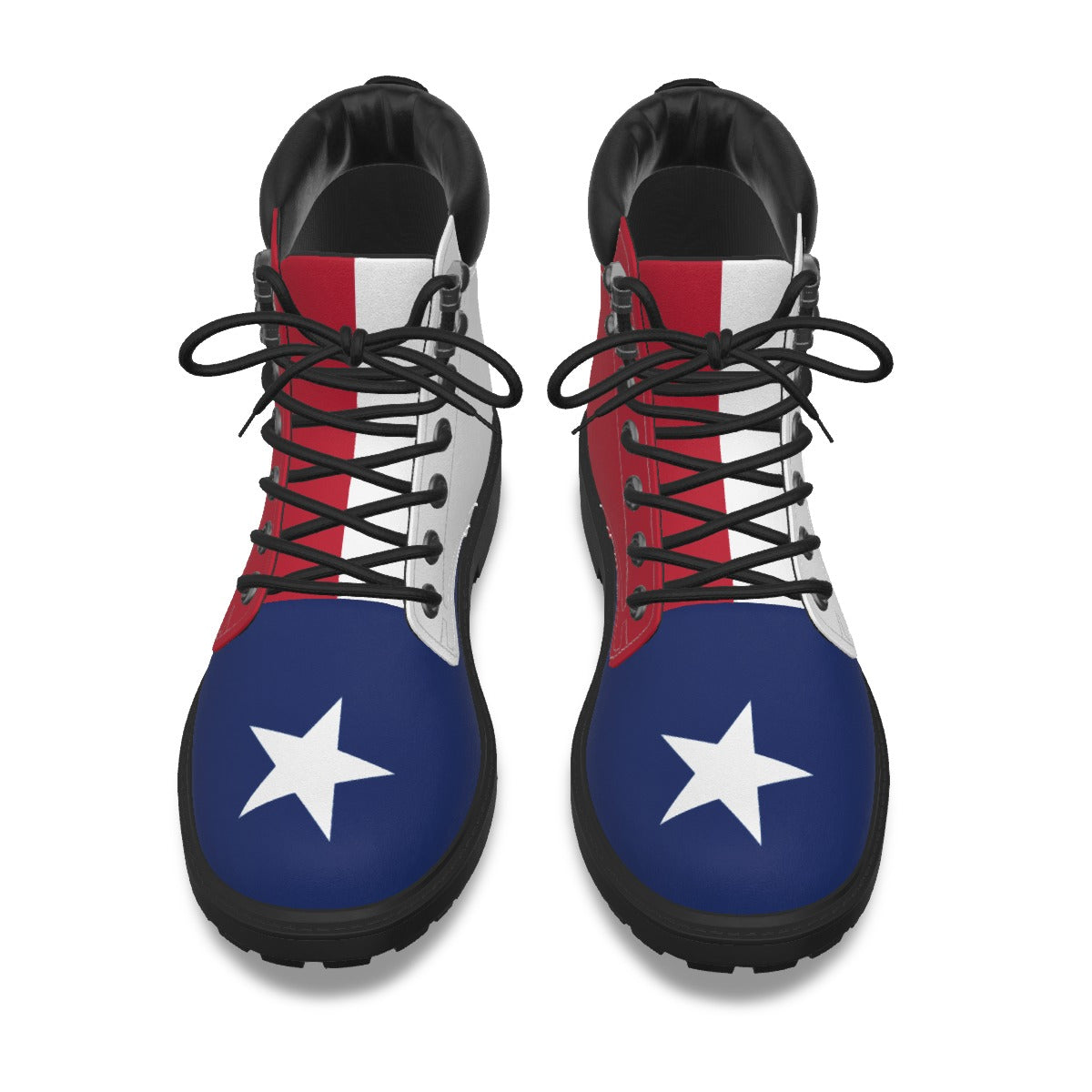 Texas Flag Inspired Men’s Padded-Collar Lace-Up Utility Boots