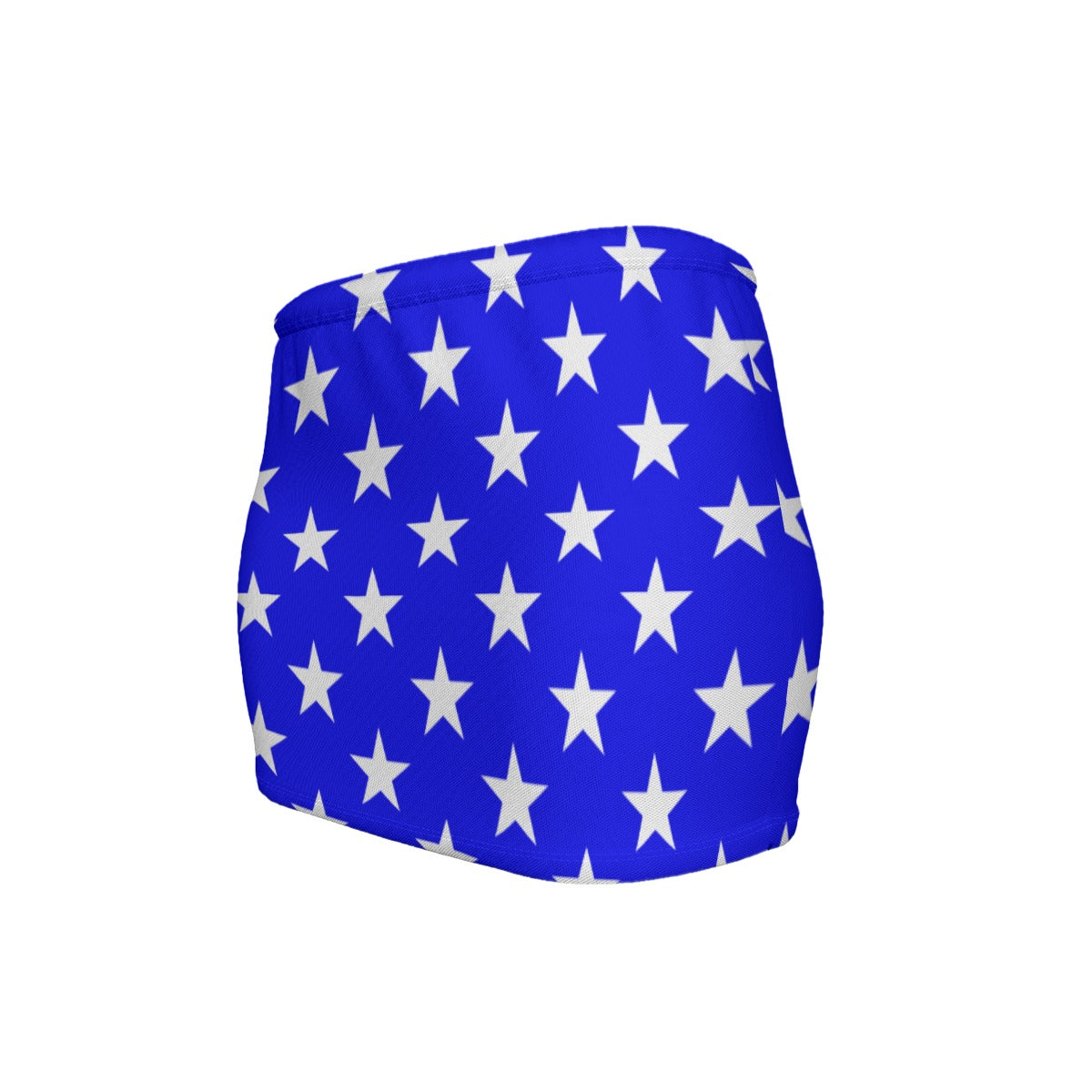 USA/American Flag Inspired Bright Blue with Stars Women’s Slinky Micro Mini Skirt