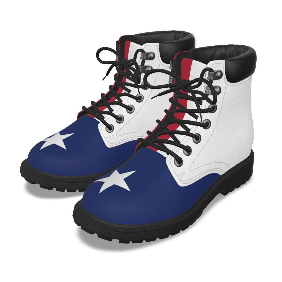 Texas Flag Inspired Men’s Padded-Collar Lace-Up Utility Boots