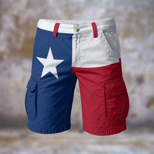 Texas Flag Inspired Men’s Cargo Shorts