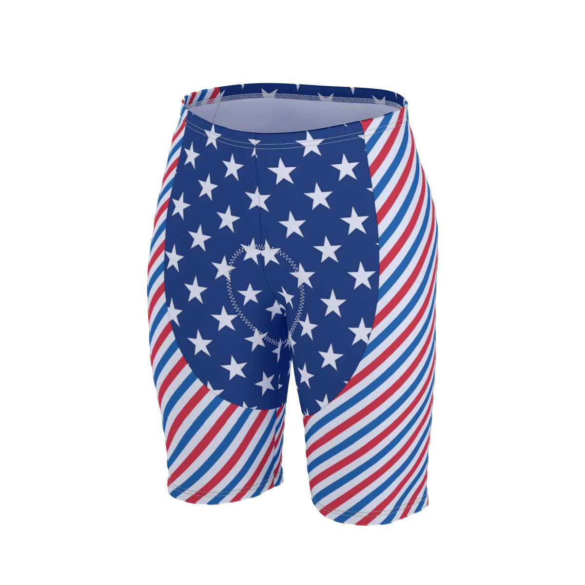USA/American Flag Inspired Stripes and Stars Pattern Men’s Cycling Shorts