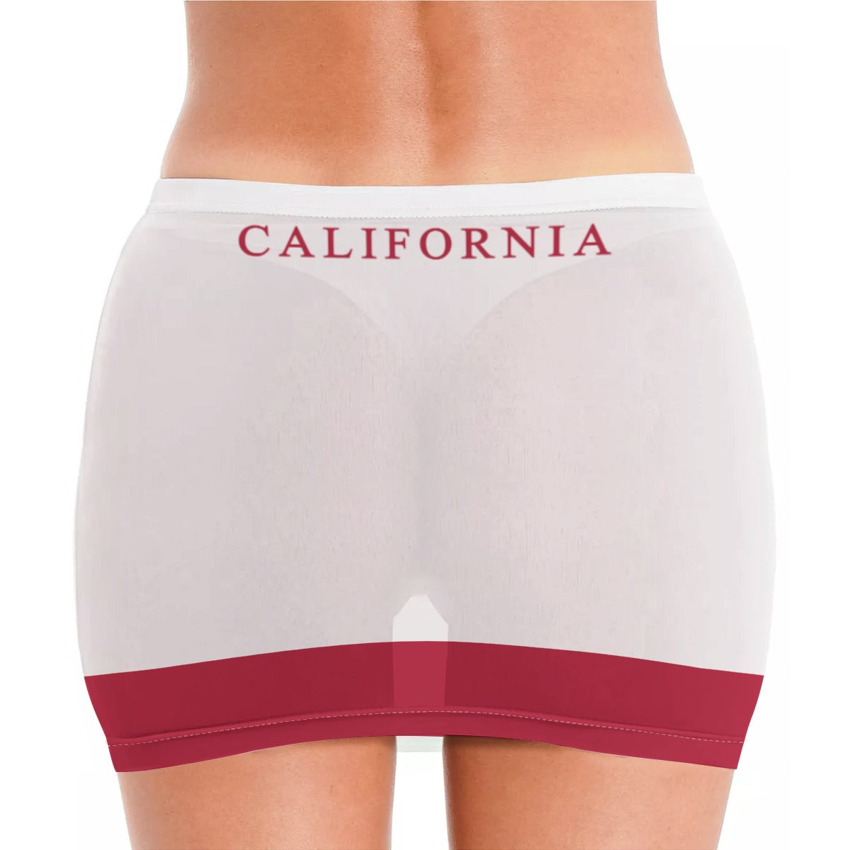 California Flag Inspired Women’s See Through Sheer Mesh Bodycon Skirt