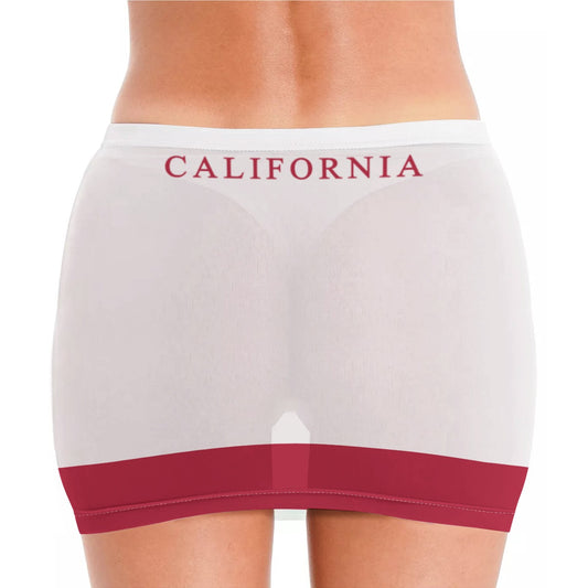 California Flag Inspired Women’s See Through Sheer Mesh Bodycon Skirt