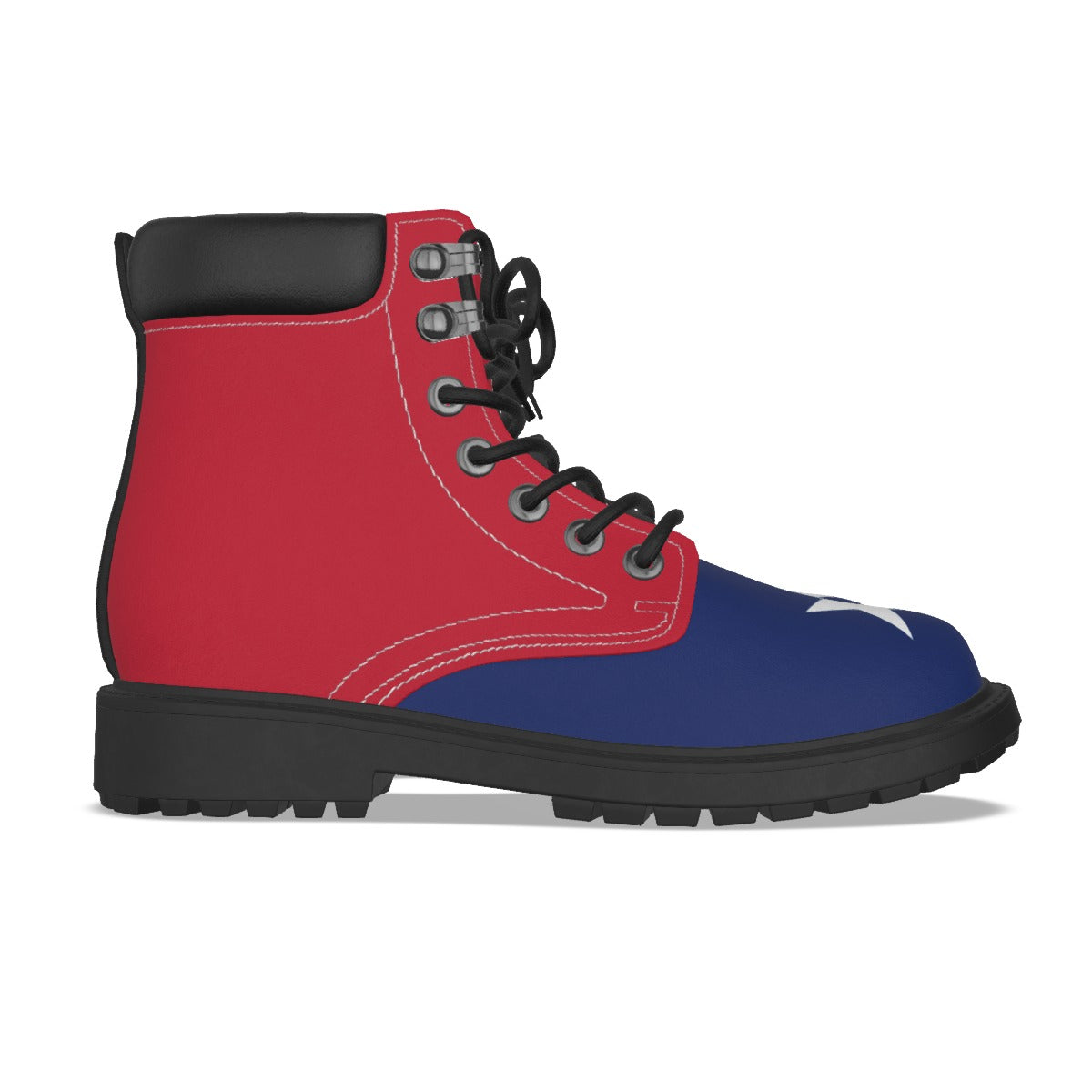 Texas Flag Inspired Men’s Padded-Collar Lace-Up Utility Boots