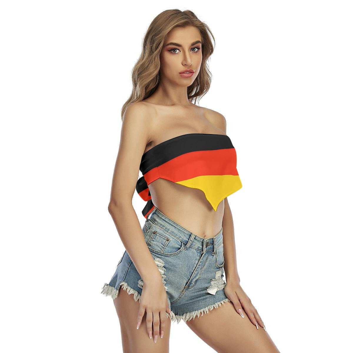 Germany Flag Inspired Women’s Triangle Tube Top