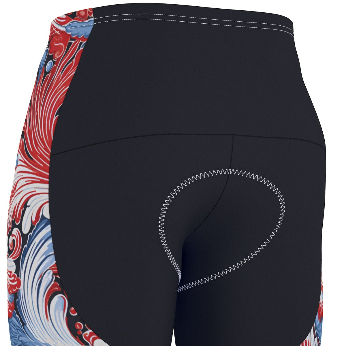 USA/American Flag Inspired Paisley/Feather Pattern Men’s Cycling Shorts