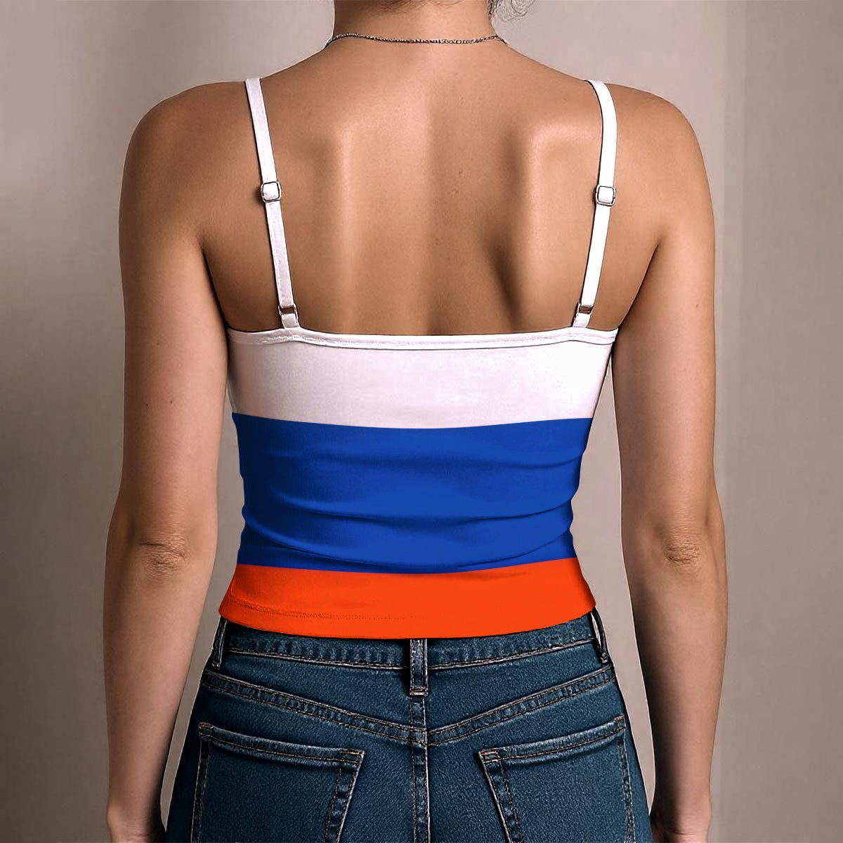 Russia Flag Inspired Women's Spaghetti Strap Tank Top
