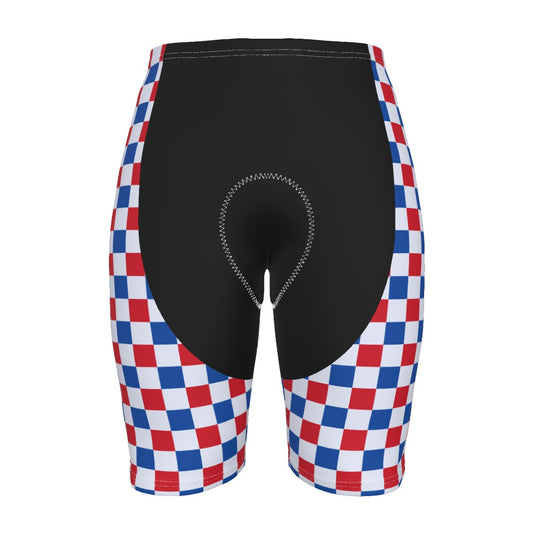 USA/American Flag Inspired Checkered Pattern Men’s Cycling Shorts
