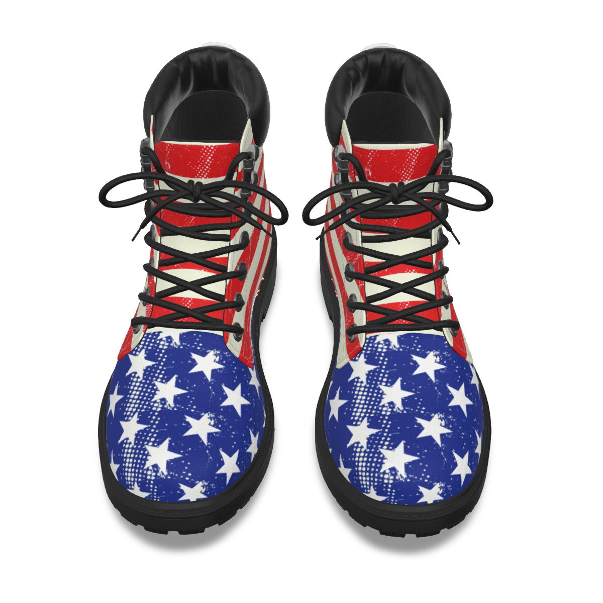 America 250 Year Anniversary USA/America Flag Inspired Men’s Padded-Collar Lace-Up Utility Boots
