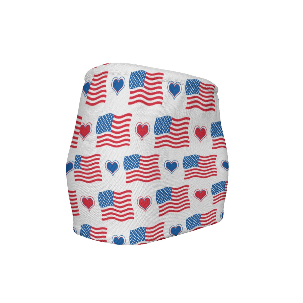 USA/American Flag Inspired Flag & Hearts Pattern Women’s Slinky Micro Mini Skirt