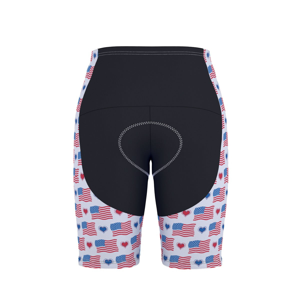 USA/American Flag Inspired Flags and Hearts Pattern Men’s Cycling Shorts