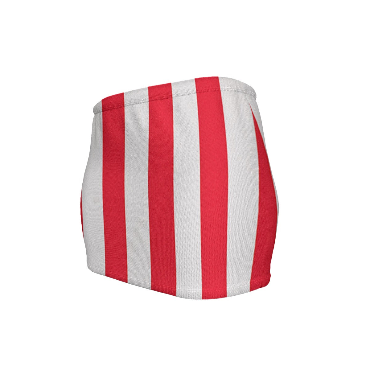 USA/American Flag Inspired Red & White Stripes Pattern Women’s Slinky Micro Mini Skirt