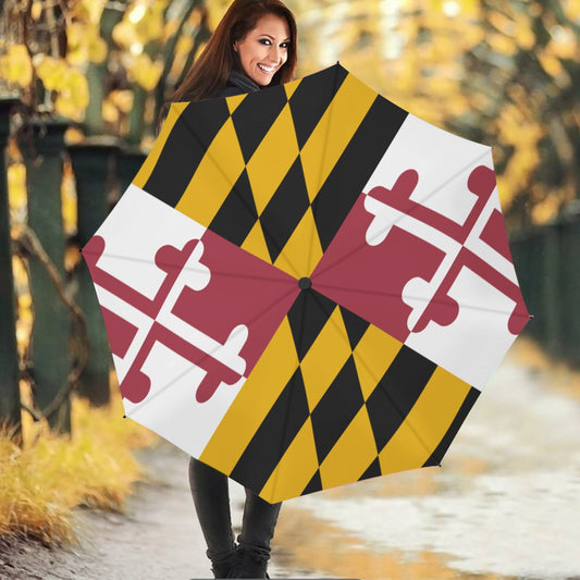 Maryland State Flag Auto Open & Close Travel Umbrella
