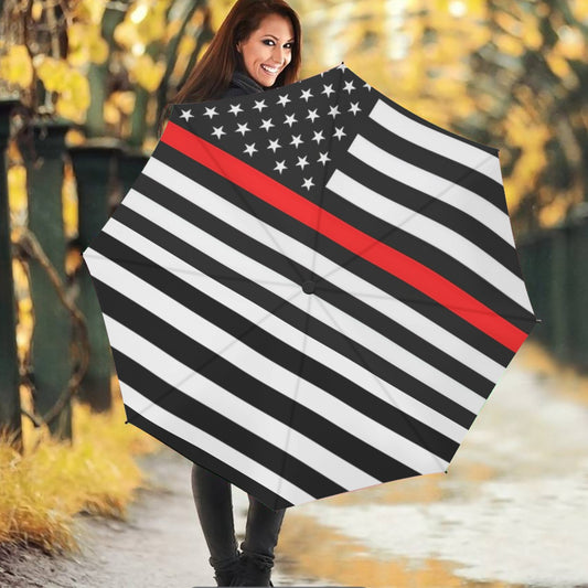 Thin Red Line Flag Auto Open & Close Travel Umbrella