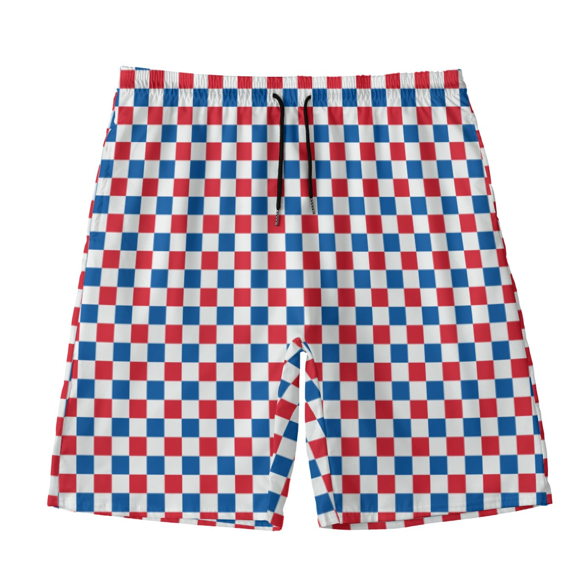 Red, white, and blue checkered shorts by Luv My Flag.