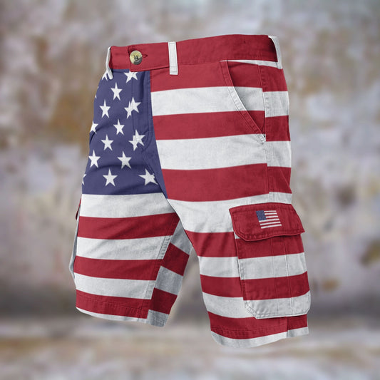 USA/America Flag Inspired Men’s Cargo Shorts