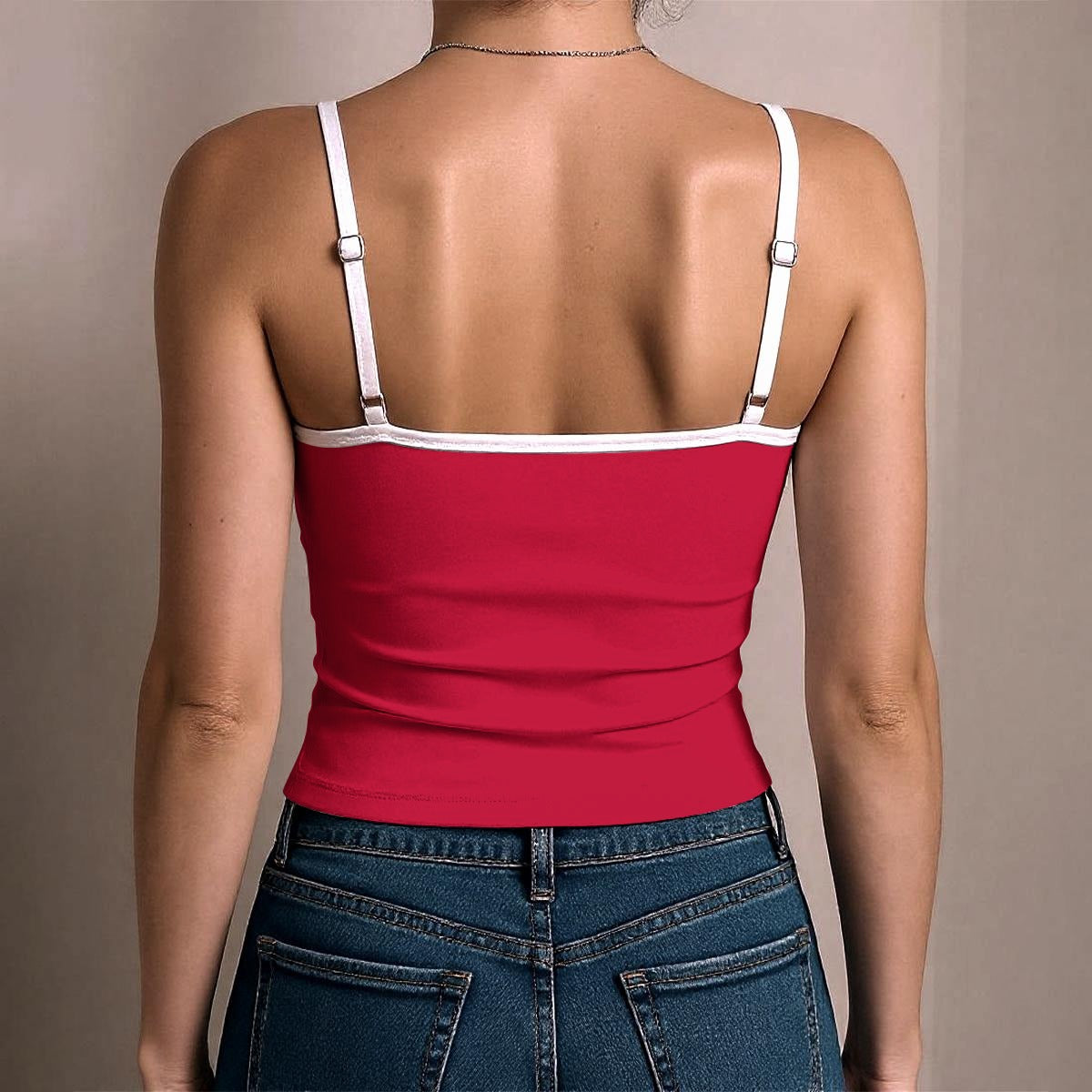 Confederate Battle Flag Inspired Women's Spaghetti Strap Tank Top
