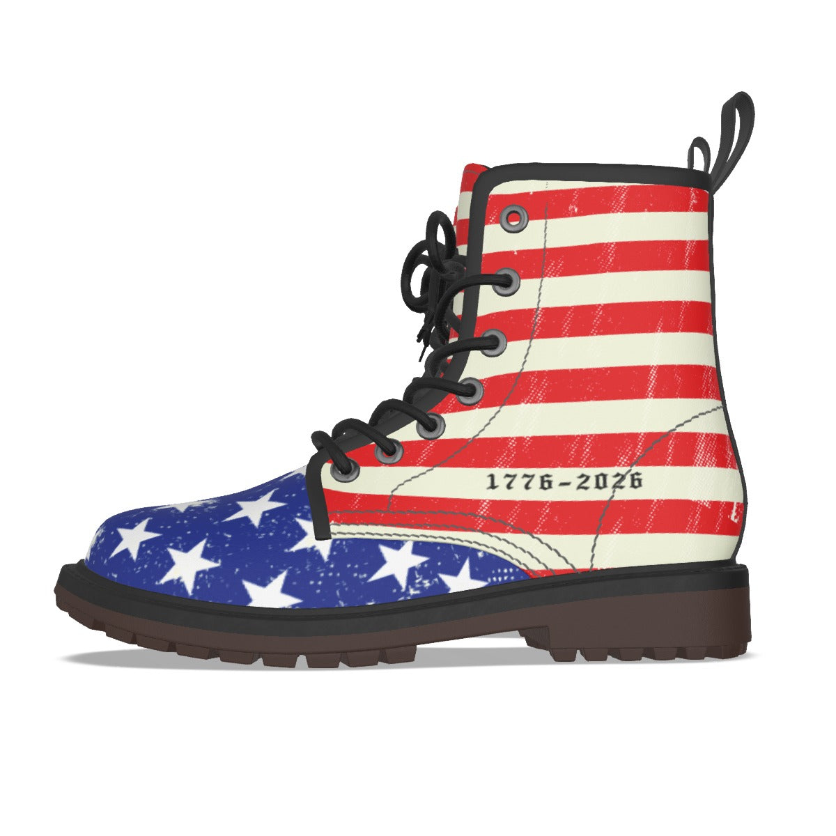 American 250th Anniversary 17767-2026 USA Flag Inspired Women's Derby Laced Boots