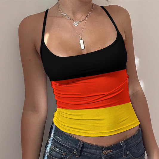 Germany Flag Inspired Women's Spaghetti Strap Tank Top