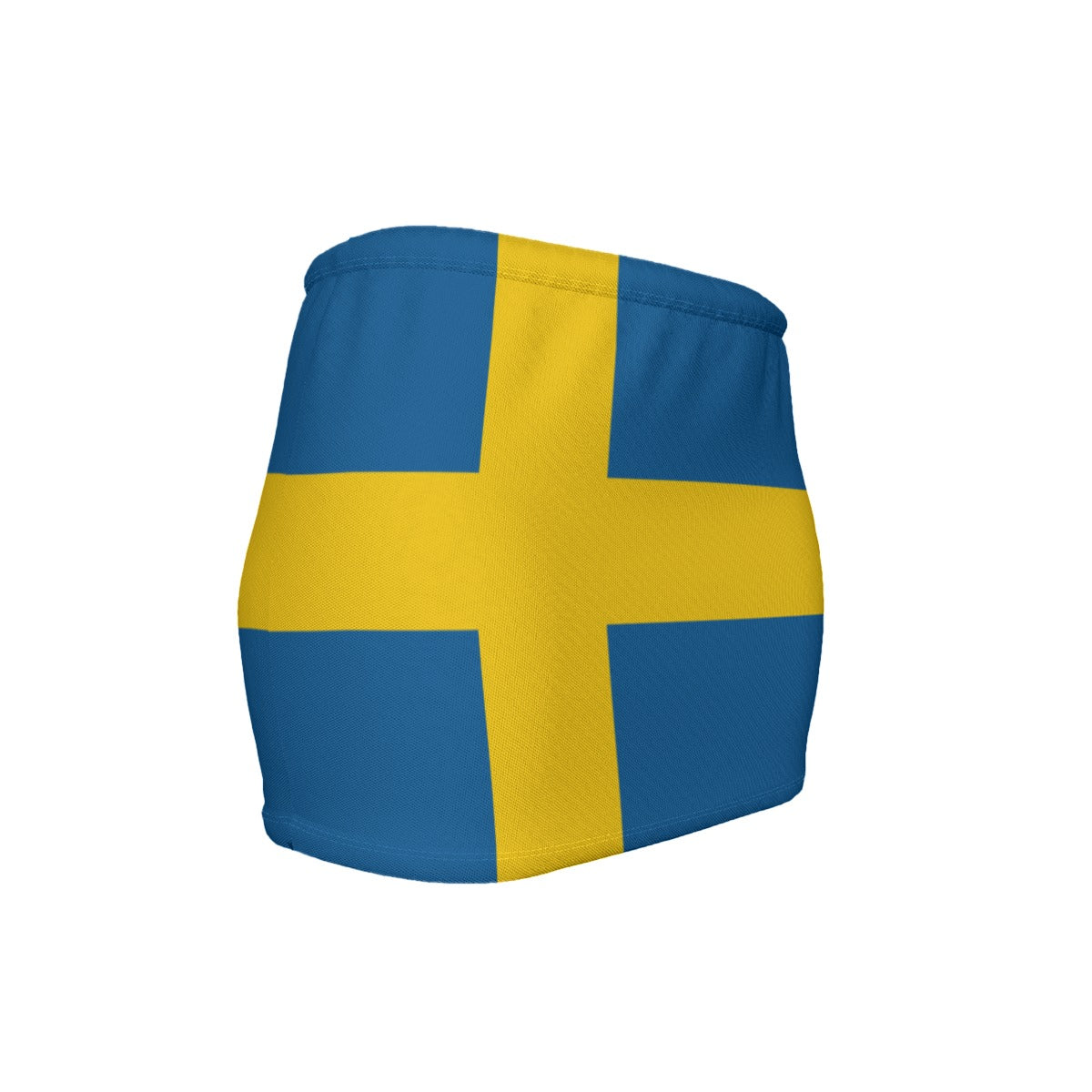 Sweden Flag Inspired Women’s Slinky Micro Mini Skirt