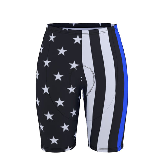 Thin Blue Line Flag Inspired Men’s Cycling Shorts
