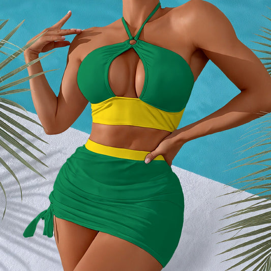 Luv My Flag outfit, colorful beachwear with palm leaves.