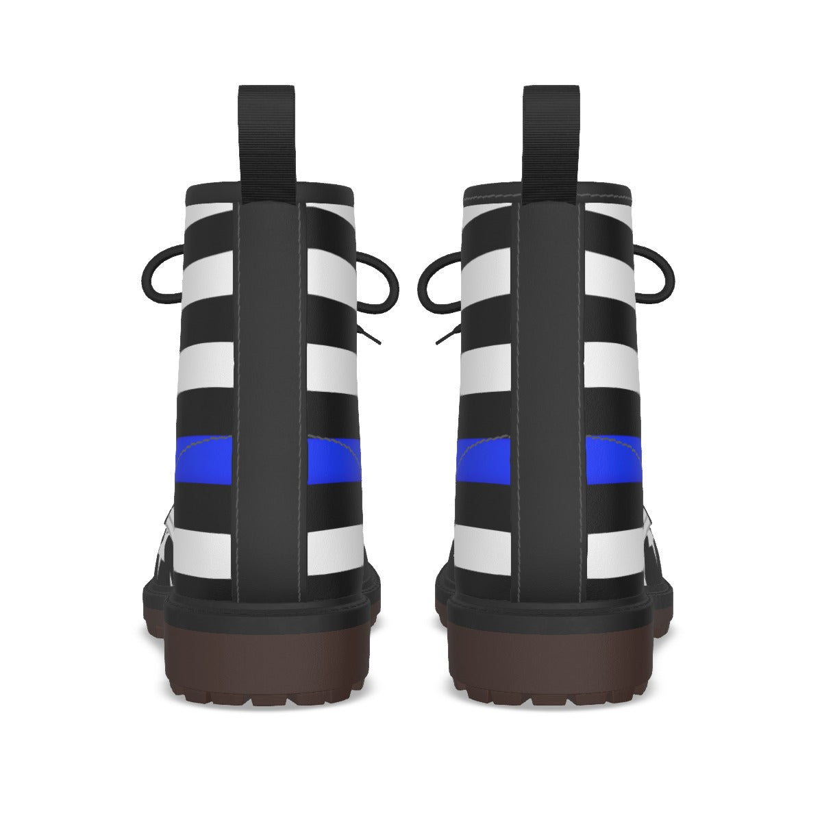 Thin Blue Line Flag Inspired Women's Derby Laced Boots