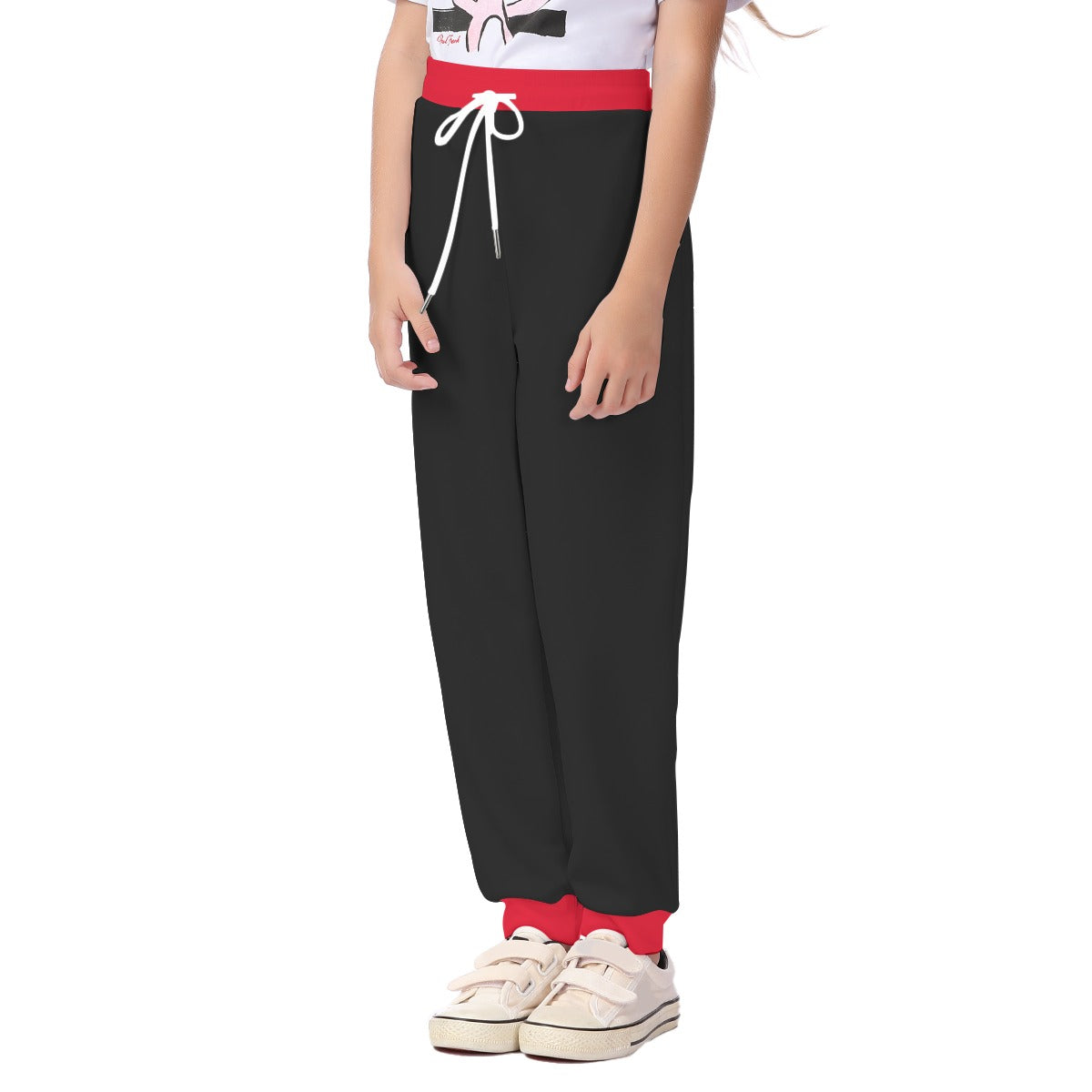 Thin Red Line Flag Inspired Unisex Kids' Casual Pants Style-2